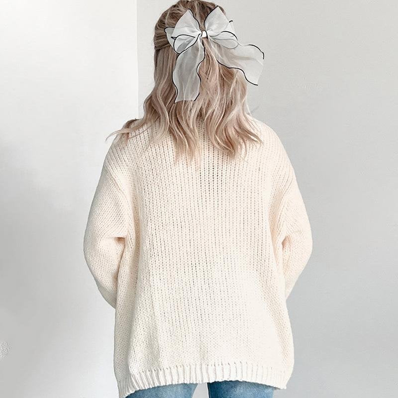 Cozy Pumpkin Embroidered Knit Cardigan
