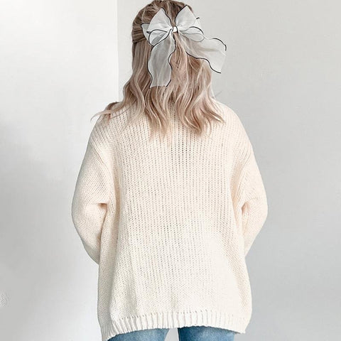 Cozy Pumpkin Embroidered Knit Cardigan