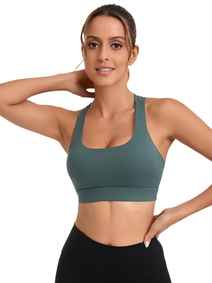 Criss Cross Strappy Yoga Sports Bra