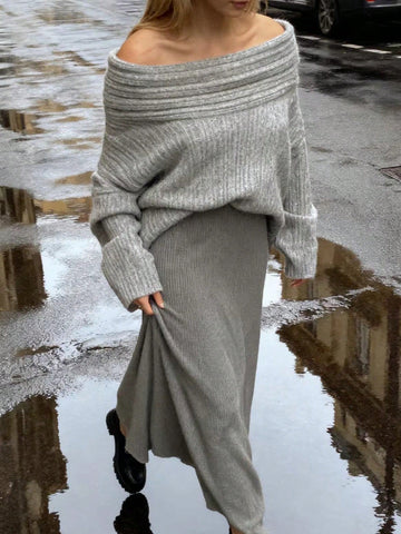 Off The Shoulder Ribbed Sweater