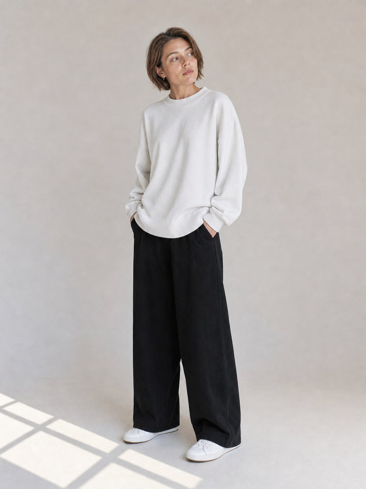 Oversized Mock Neck Pullover Sweatshirt