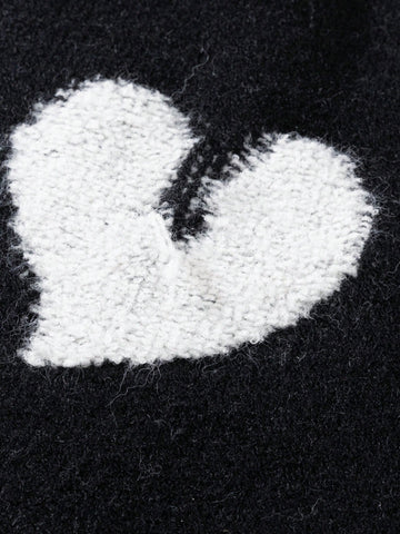Cupid Graphic Heart Print Oversized Crewneck Sweater