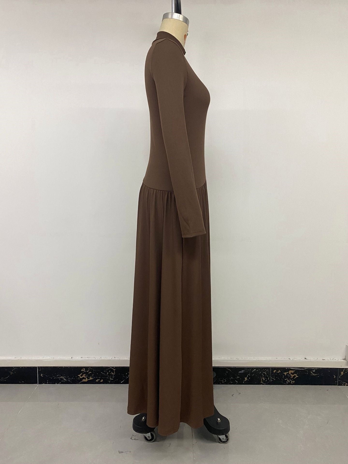 Elegant Mock Neck Maxi Dress