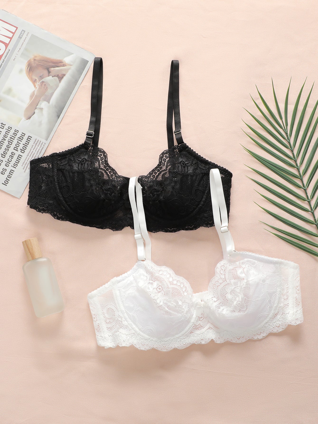 Sheer Floral Lace Lingerie Bra