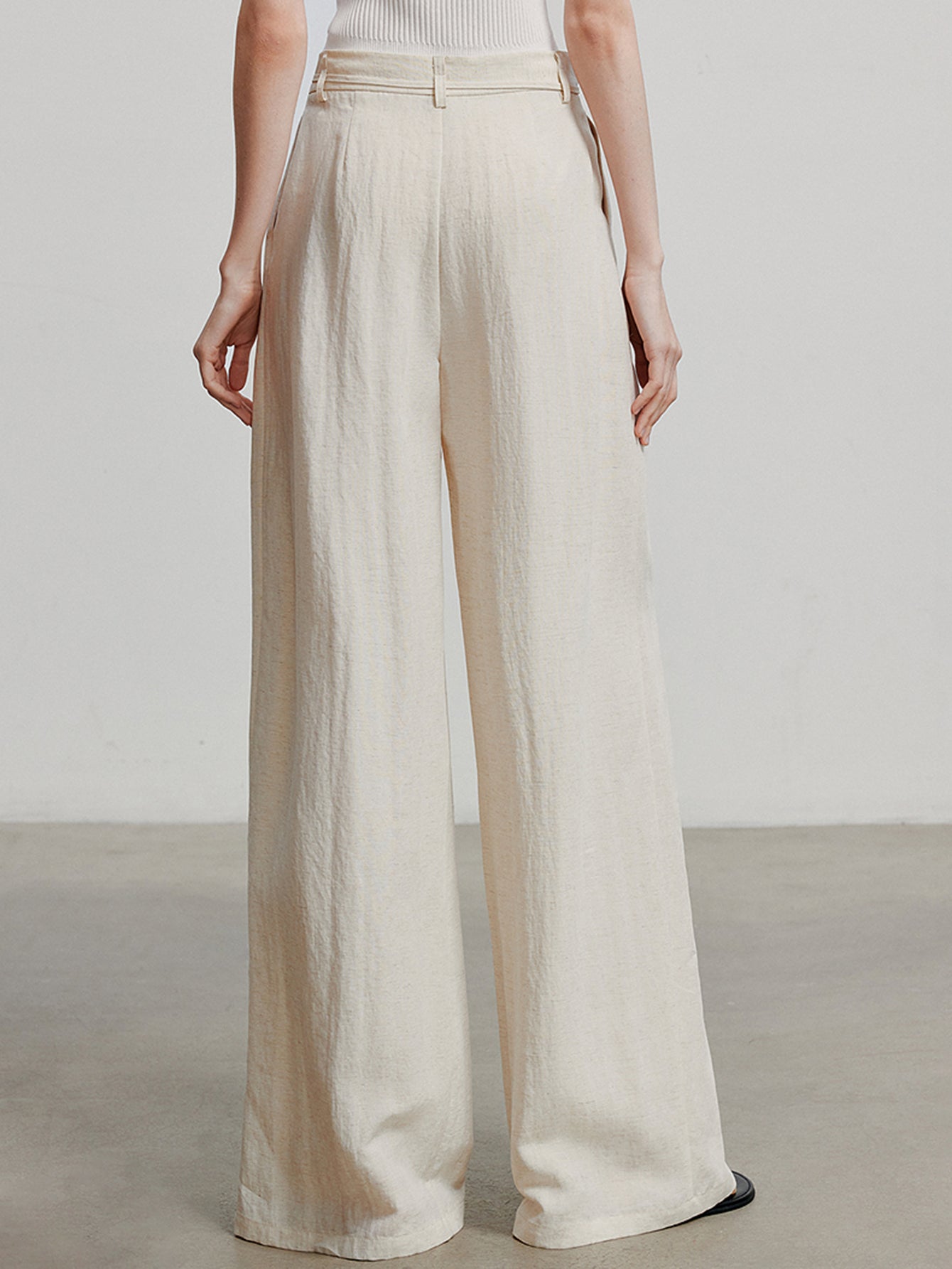 High Waisted Pleated Wide Leg Pants