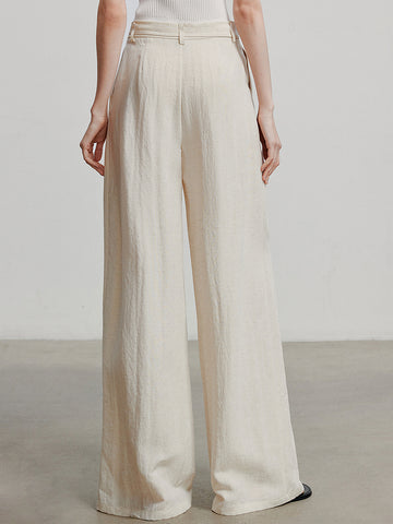 High Waisted Pleated Wide Leg Pants