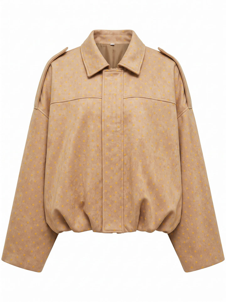 Oversized Suede Bubble Hem Jacket