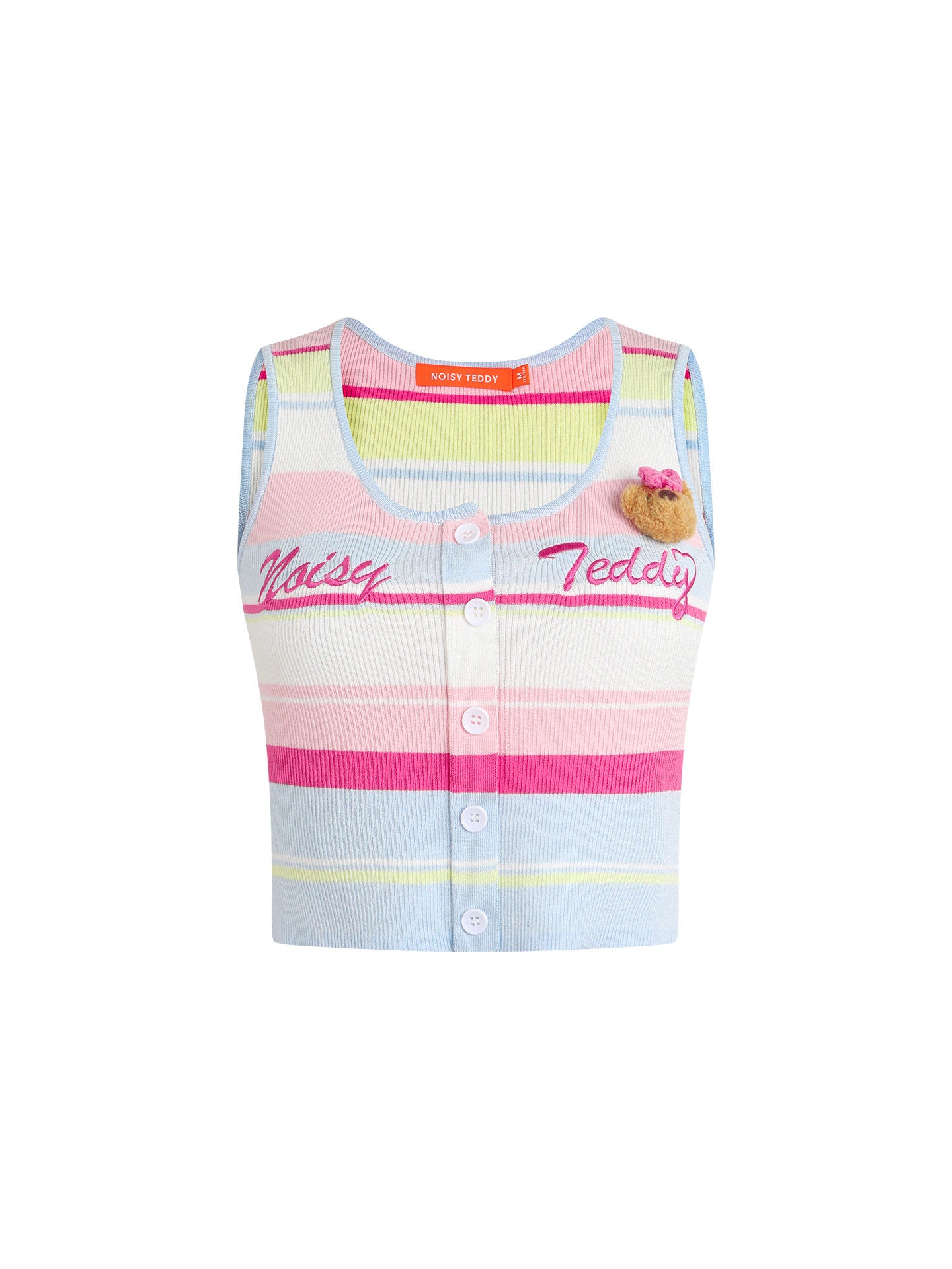 Cute Striped Button Up Knit Tank