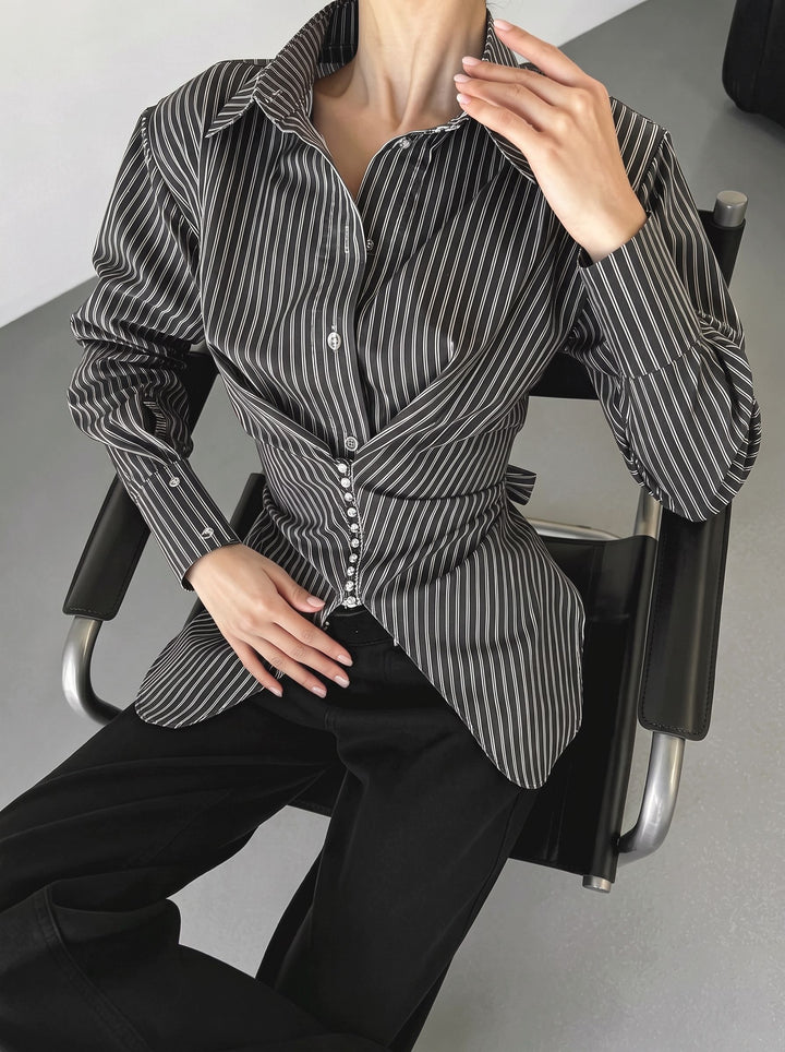 Slim Fit Striped Button Down Shirt
