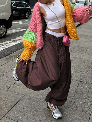 Low Rise Baggy Parachute Pants