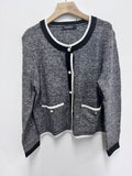 Chic Contrast Trim Knit Cardigan