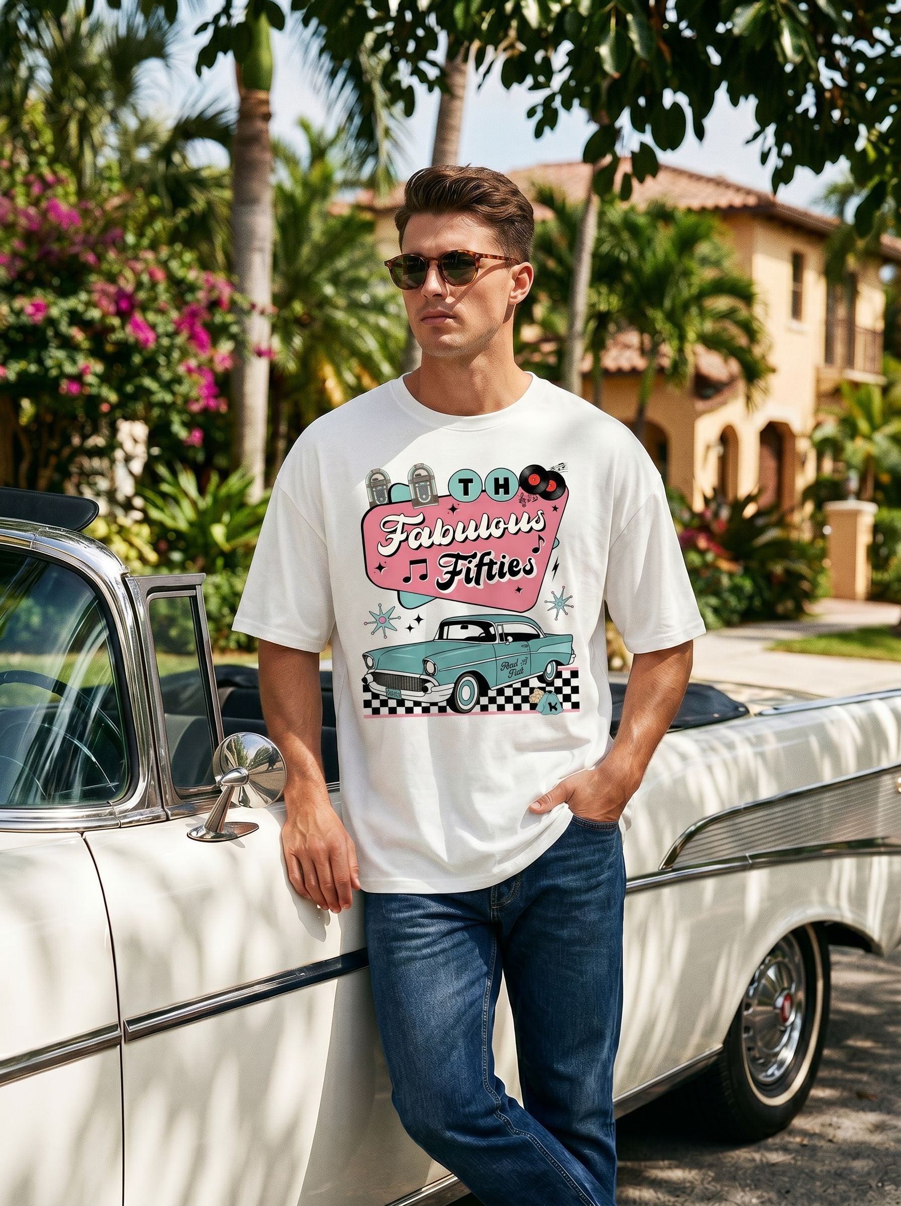 Oversized Vintage Fifties Graphic T-Shirt