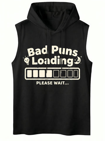 Graphic Slogan Hooded Tank Top