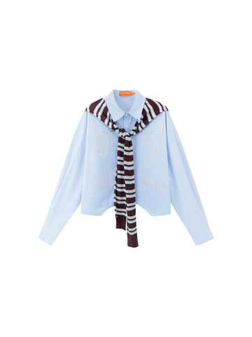Oversized Layered Graphic Button Down Shirt