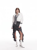 Avant Garde Ruffled Midi Skirt
