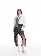 Avant Garde Ruffled Midi Skirt