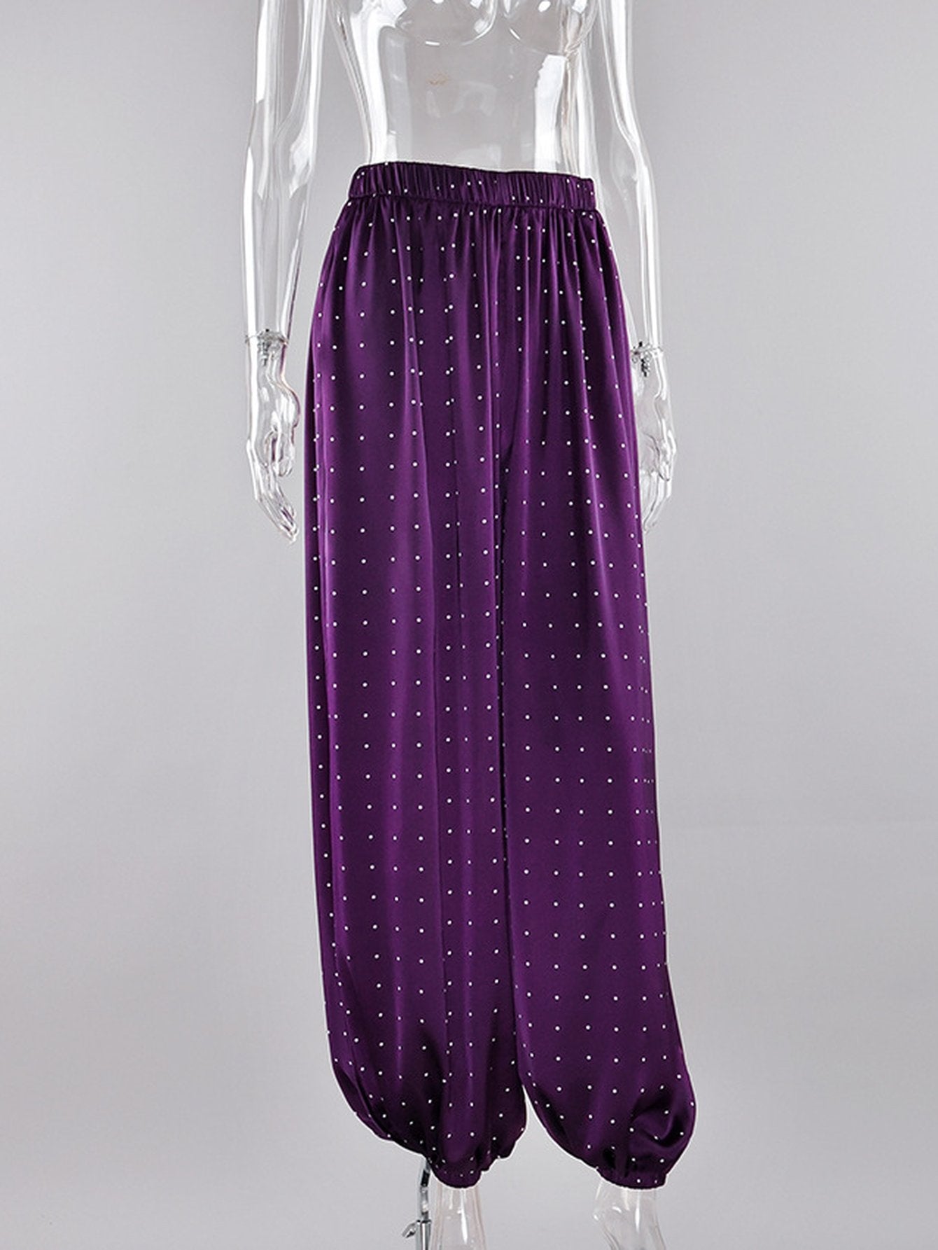 Polka Dot Satin Bubble Pants