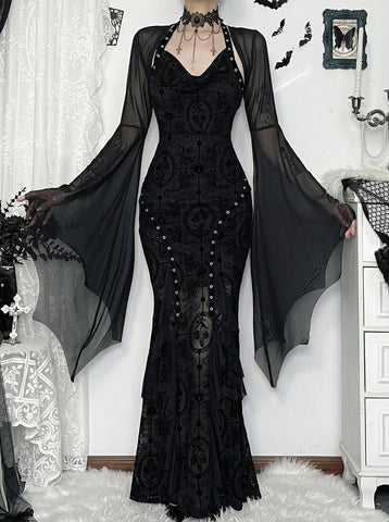 Sheer Bell Sleeve Gothic Bolero Jacket