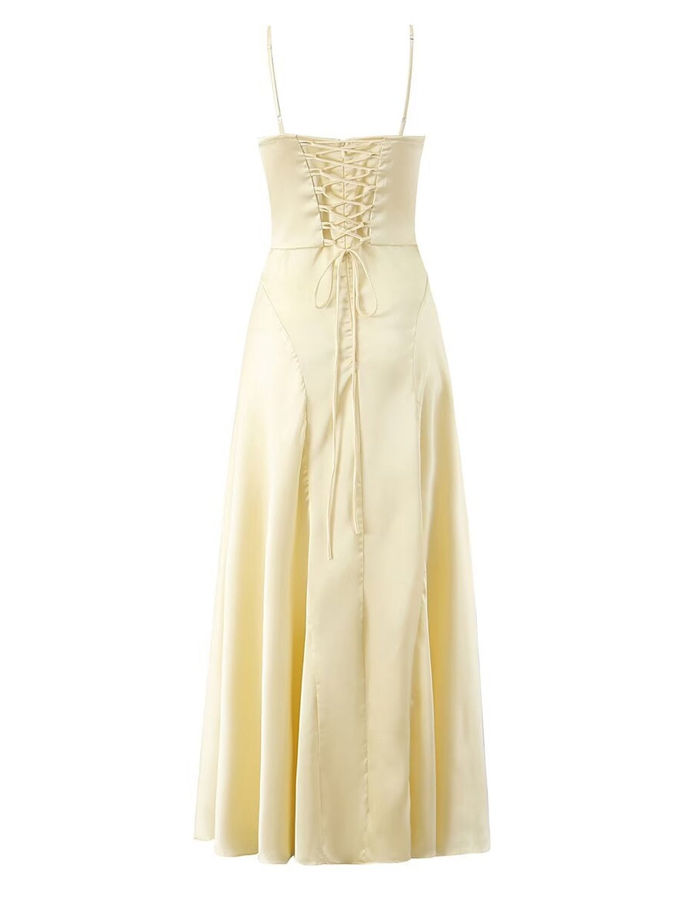 Elegant Satin V Neck Midi Dress