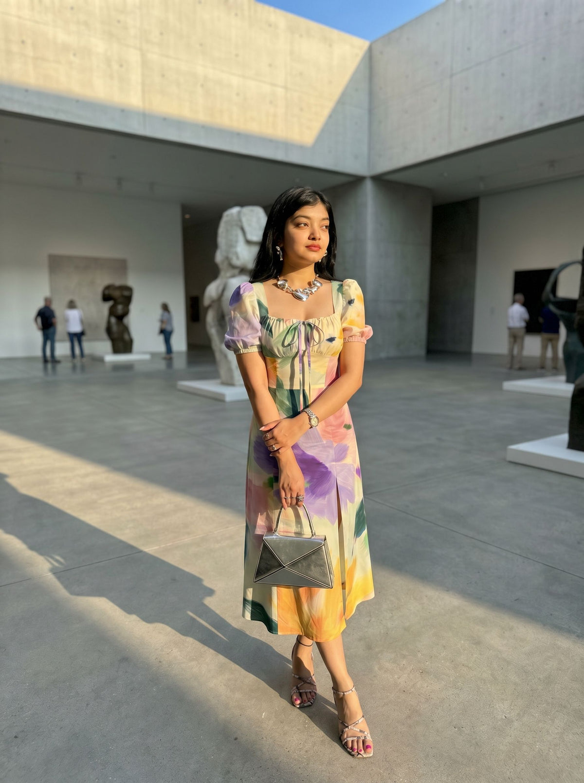 Sikruti Jena's Abstract Floral Print Midi Dress