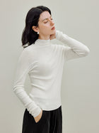 Soft Pure Wool Mock Neck Sweater