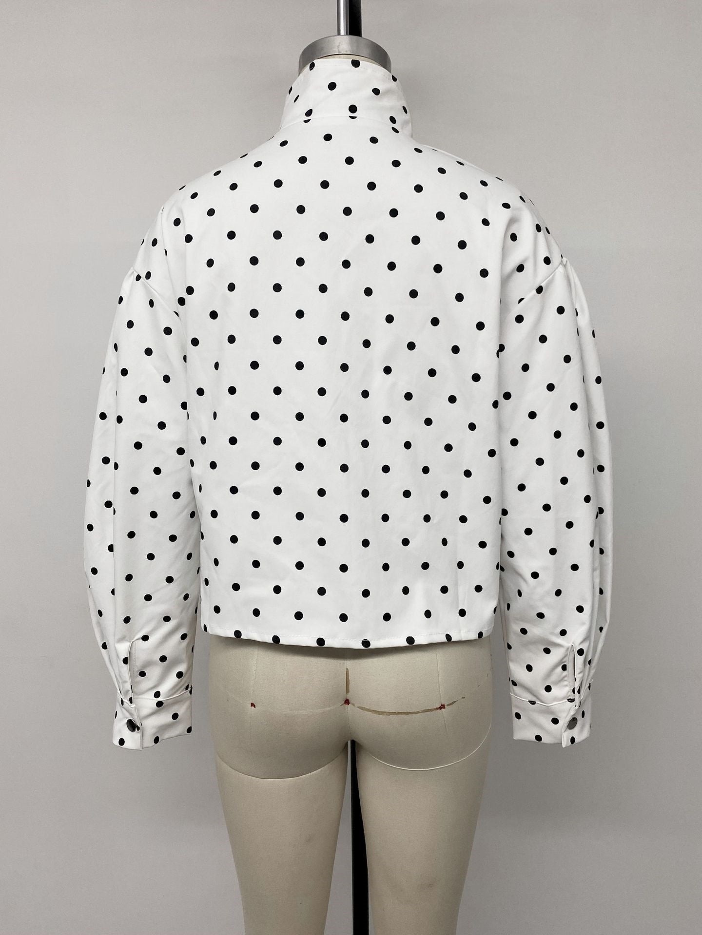 Polka Dot Mock Neck Jacket