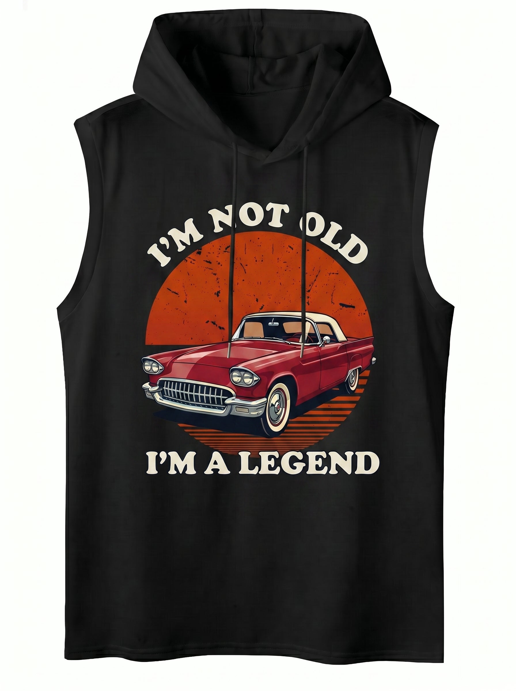Vintage Graphic Hooded Muscle Tank Top