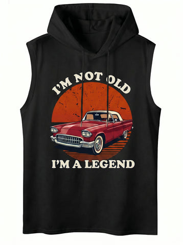 Vintage Graphic Hooded Muscle Tank Top