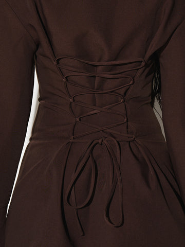 Tailored Tie Front Mini Dress