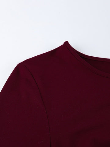Ruched Flare Sleeve Fitted Tee