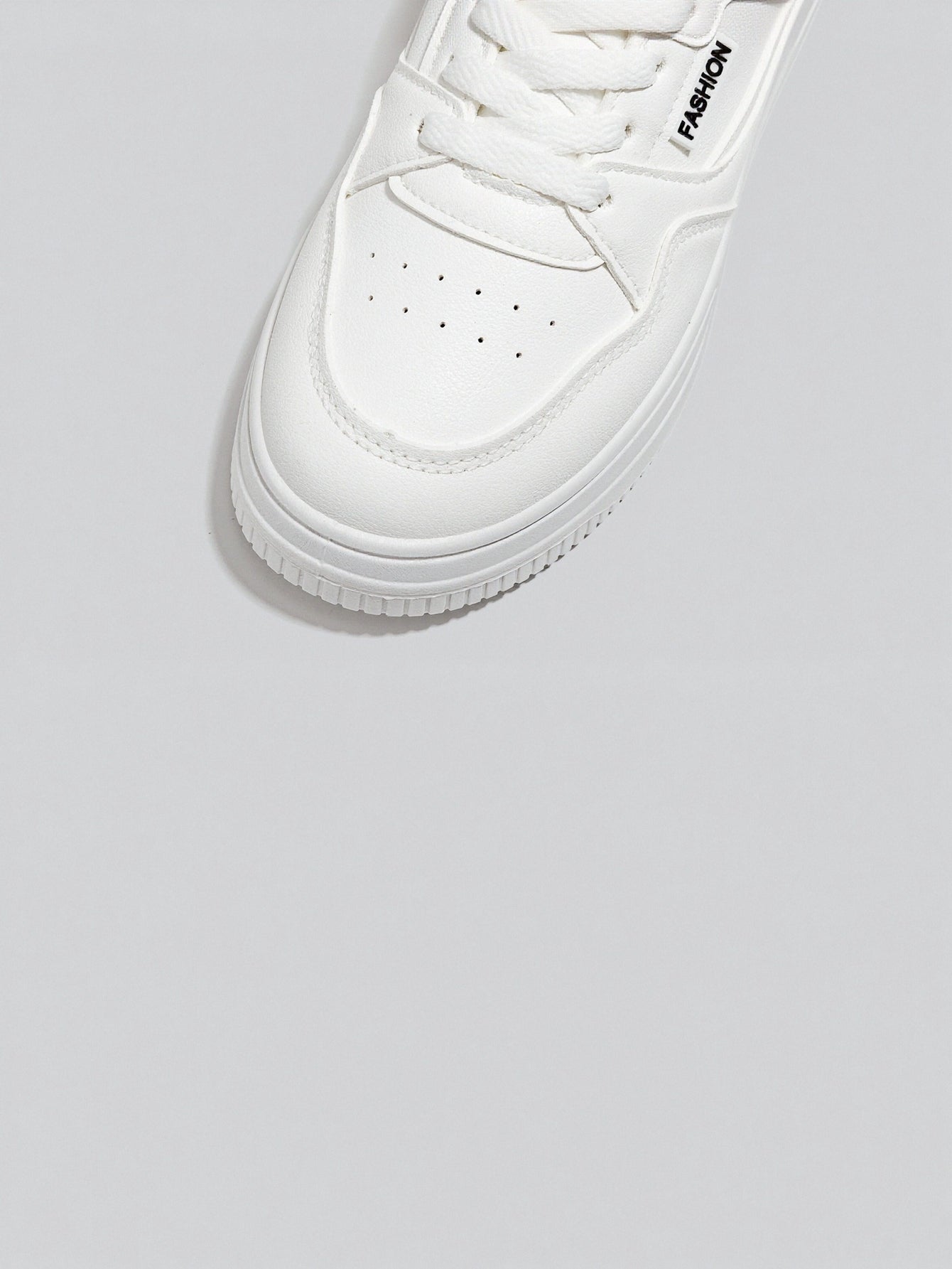 Platform Leather Upper Fashion Casual Shoes-White
