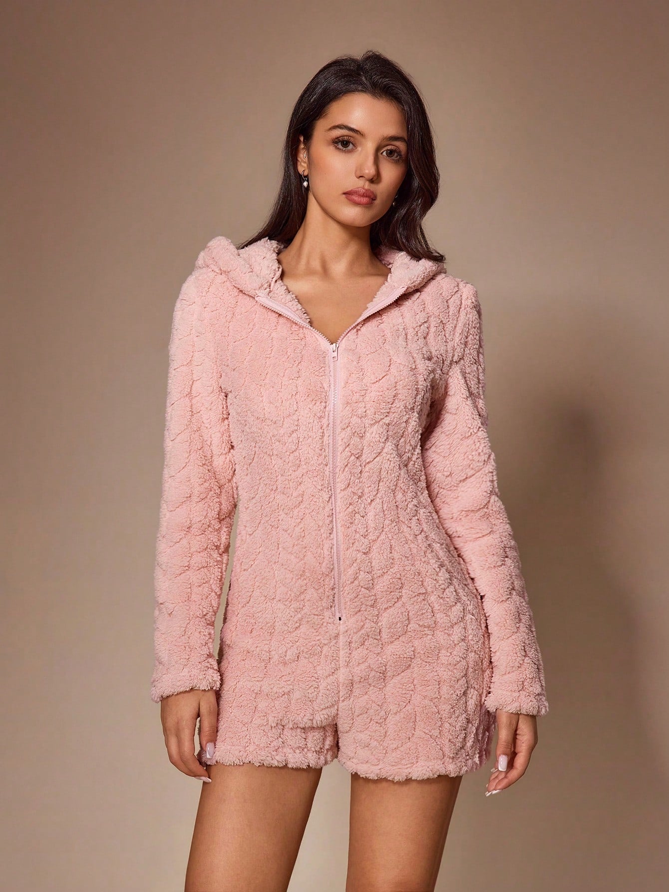 Cozy Plush Teddy Bear Romper Pajamas