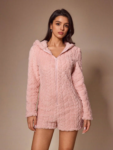 Cozy Plush Teddy Bear Romper Pajamas