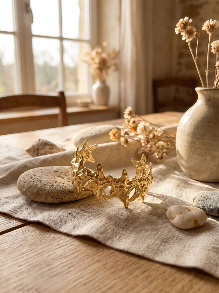 Gold Star Statement Cuff Bracelet