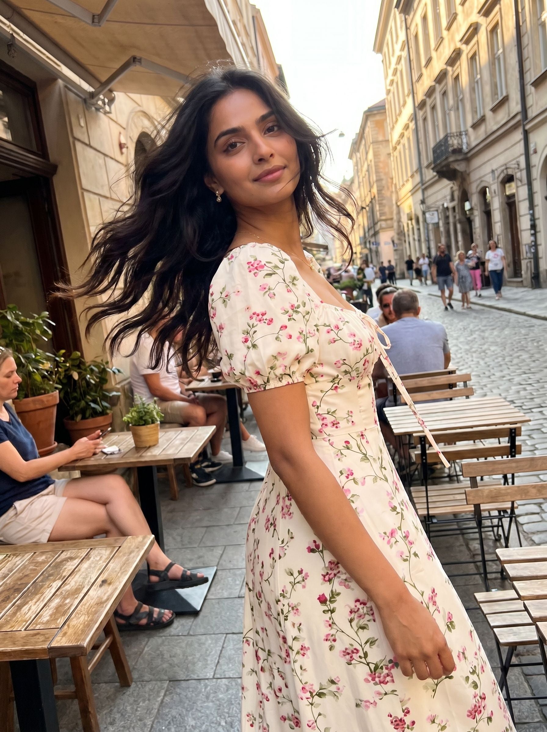 GGI's Pink Floral Print Midi Dress