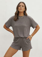 Pocket Detail Cozy Shorts Set