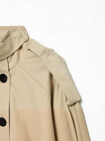 Cropped Double Breasted Trench Coat