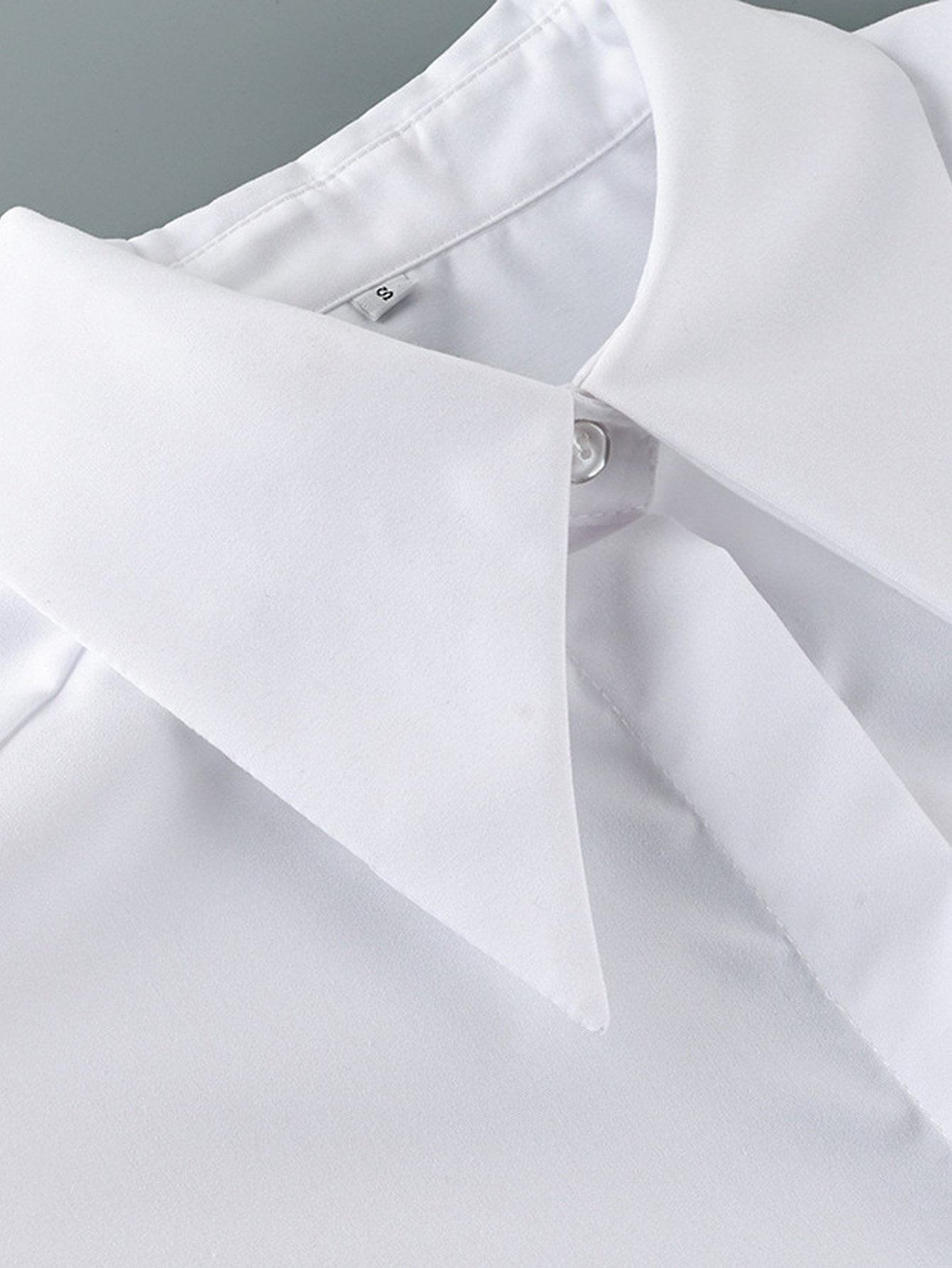 Padded Shoulder Oversized Button Down Shirt
