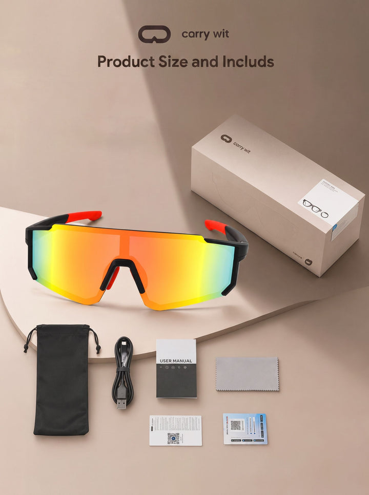 Reflective Shield Sport Cycling Sunglasses