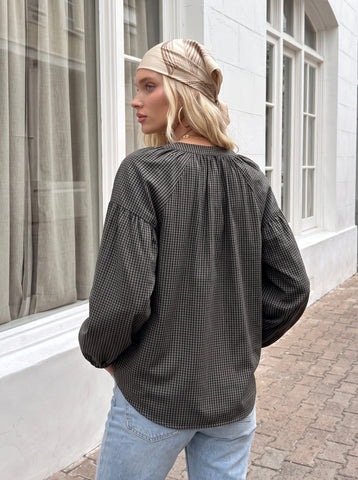 Casual Gingham Button Down Shirt