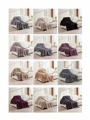Soft Reversible Jacquard Woven Throw Blanket