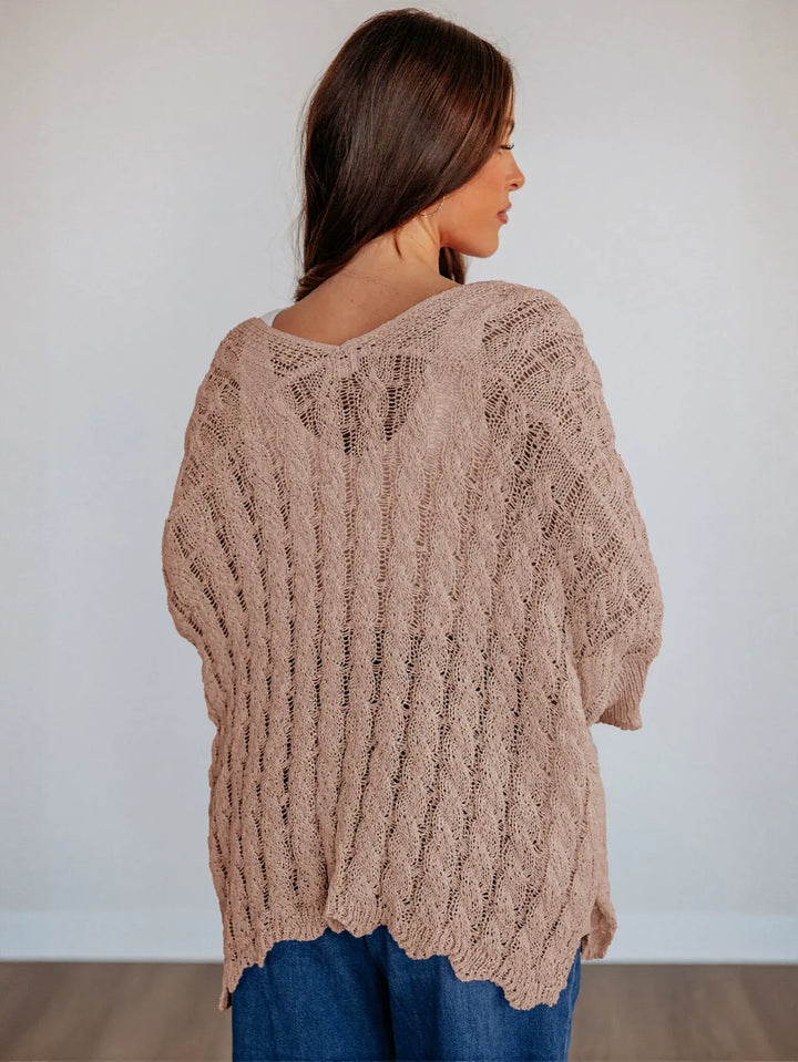 Cozy Cable Knit Open Cardigan