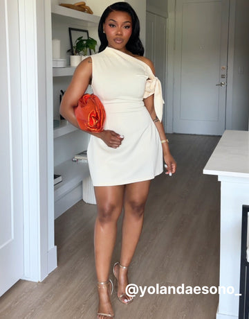 One-Shoulder Sleeveless Cute Mini Dress