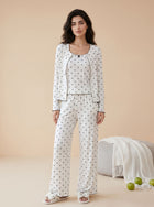 Soft Ribbed Paw Print Pajama Set