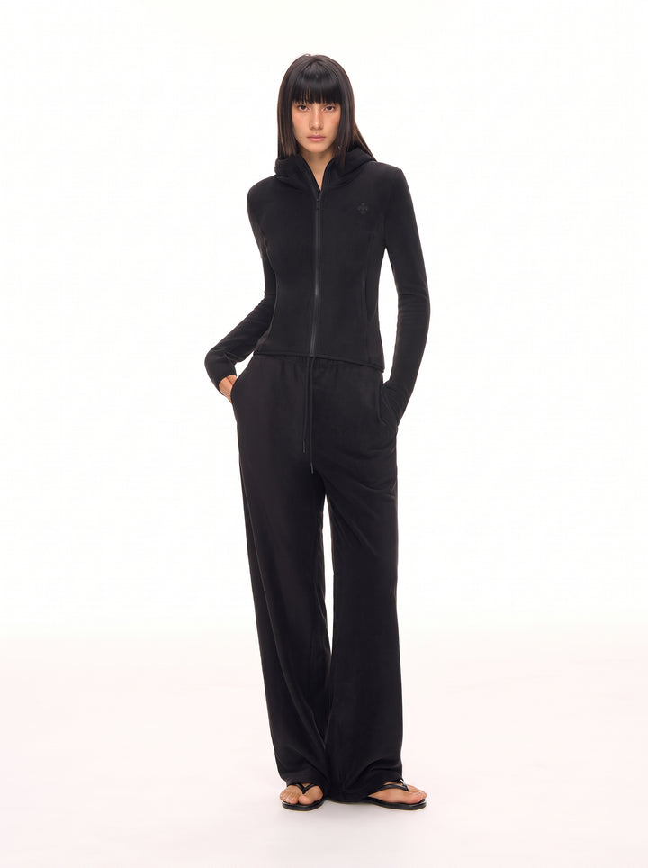Comfy Velour Wide Leg Pants