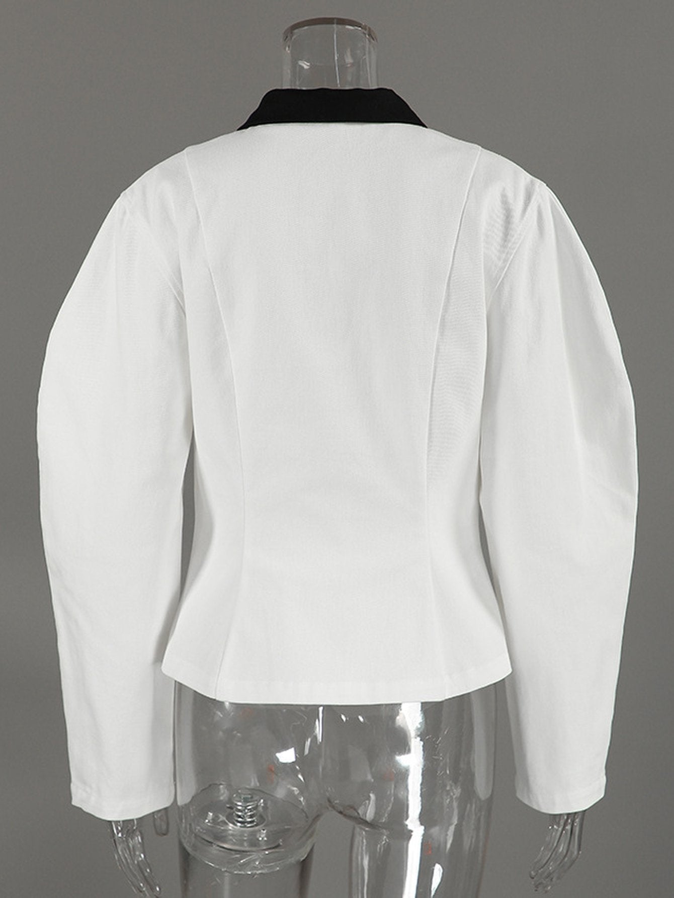 Tailored Contrast Collar Zip Up Jacket