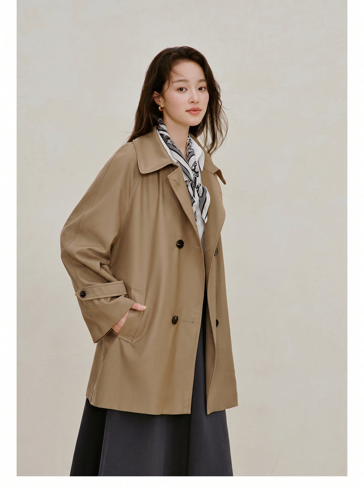 Oversized Belted Double Breasted Trench Coat