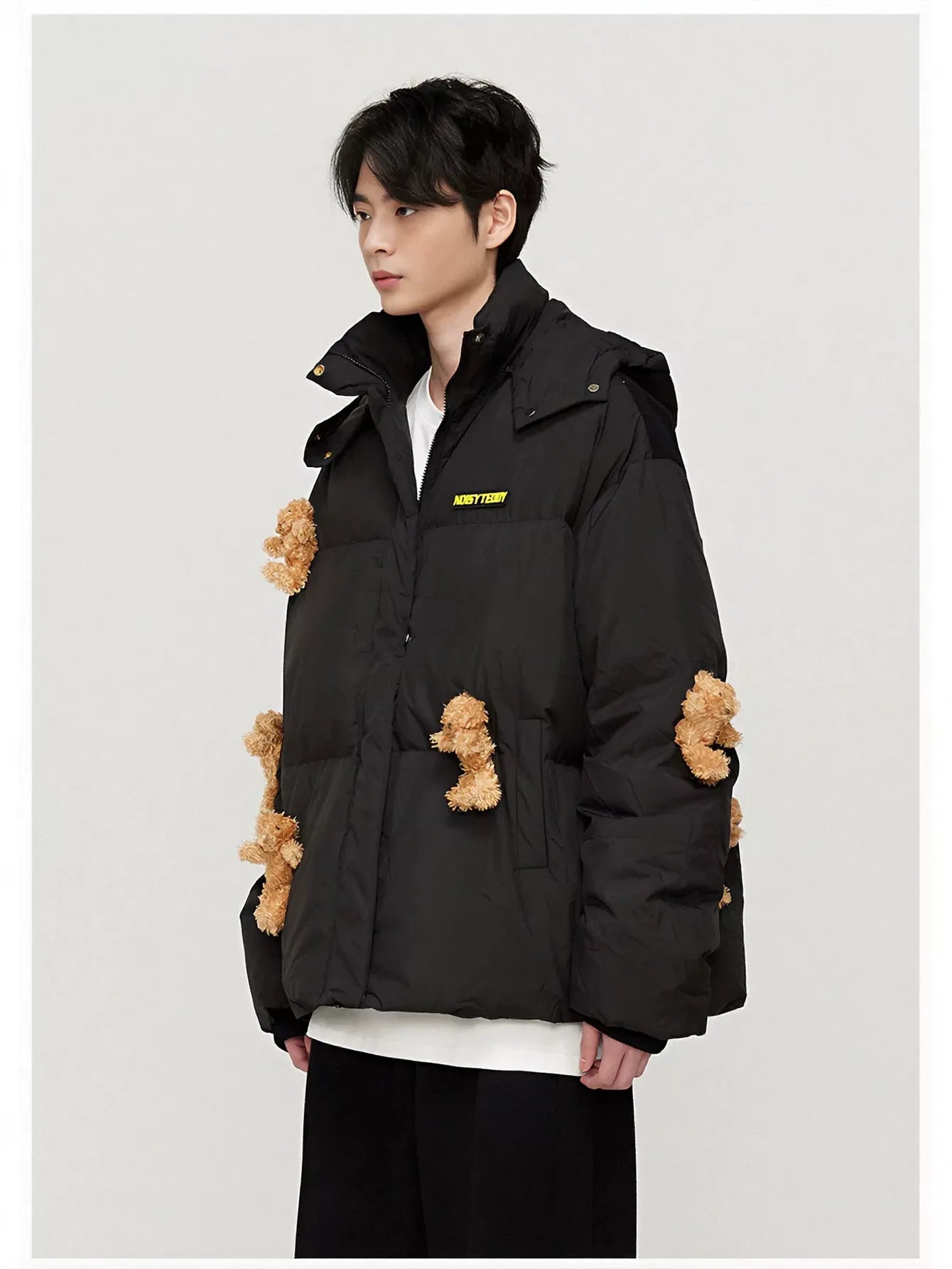 Playful Teddy Bear Puffer Jacket