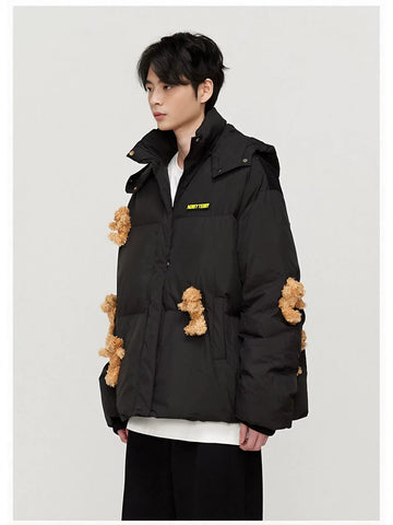 Playful Teddy Bear Puffer Jacket