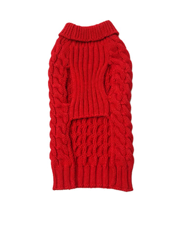 Cozy Cable Knit Christmas Dog Sweater